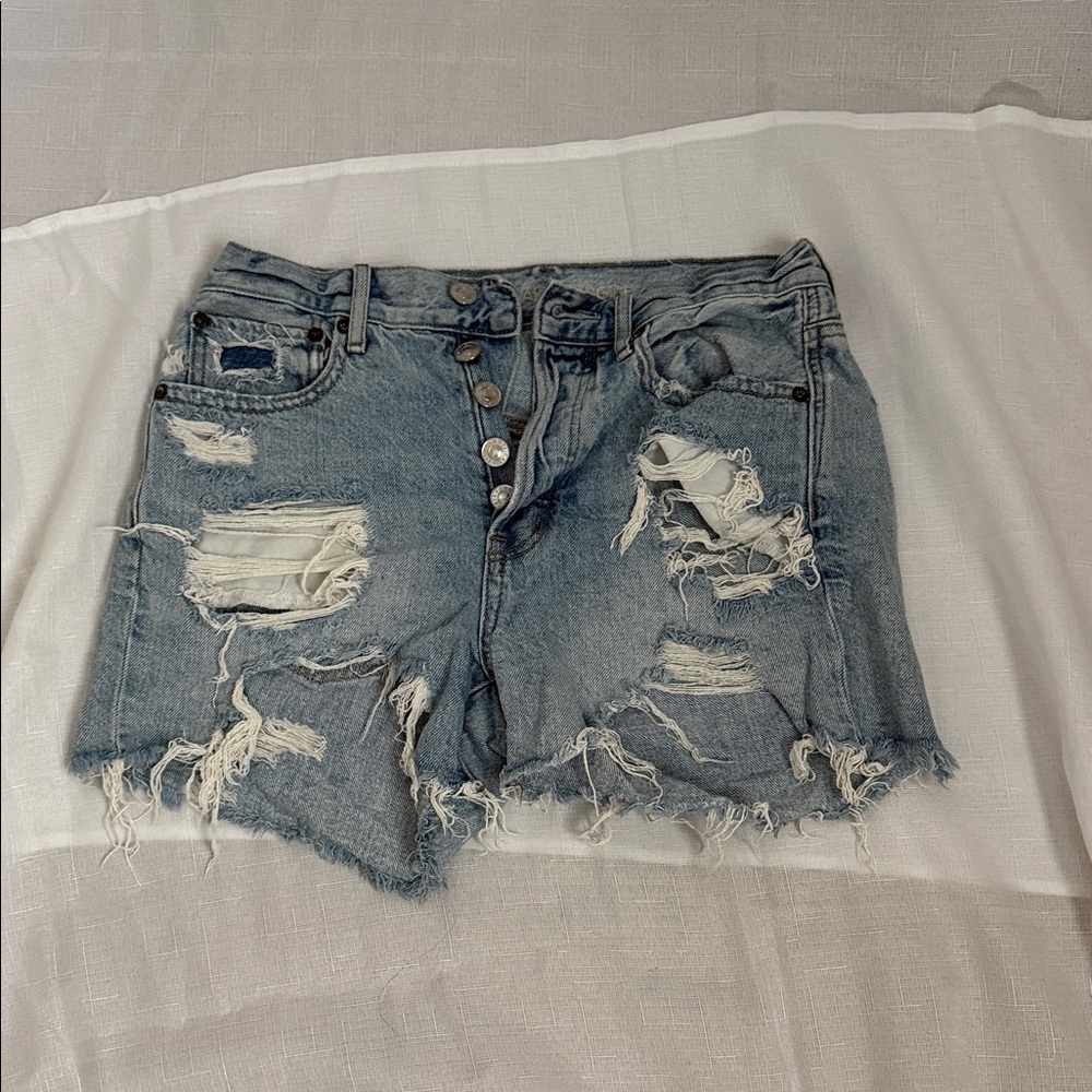American Eagle Outfitters Ripped Blue Jean Shorts